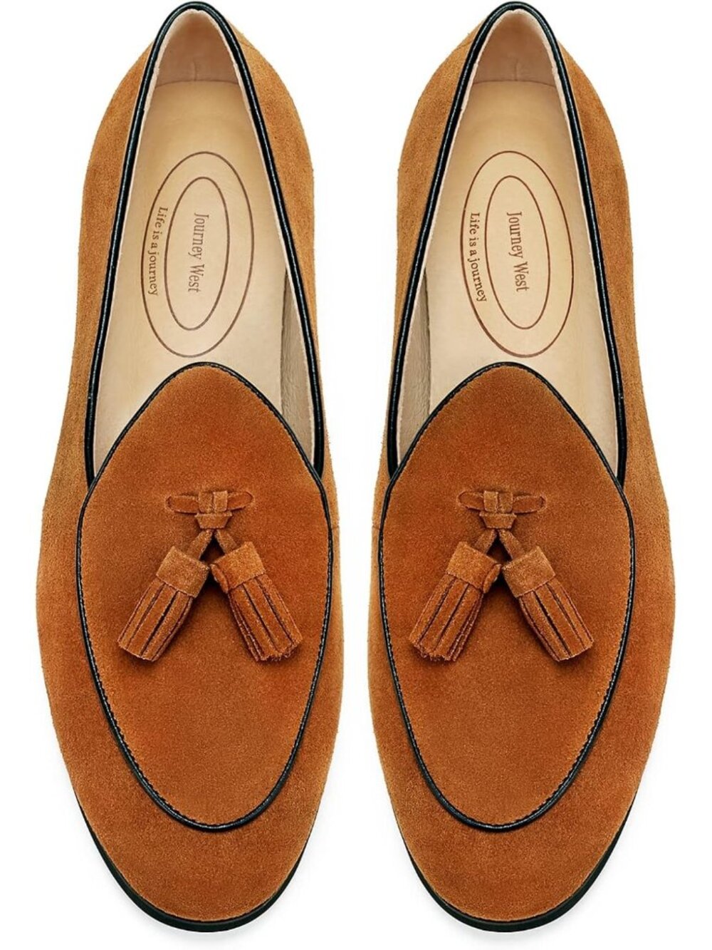 Men's Brown Suede Leather Slip-on Casual Penny Belgian Loafers Flats Shoes - Picture 1 of 6